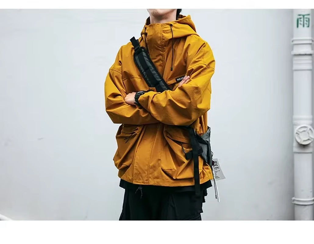 Autumn /Winter Jacket Men Hooded Outdoor Jacket Solid Casual Men Clothing Windbreaker Coats Jacket for Men Waterproof Hiking Top