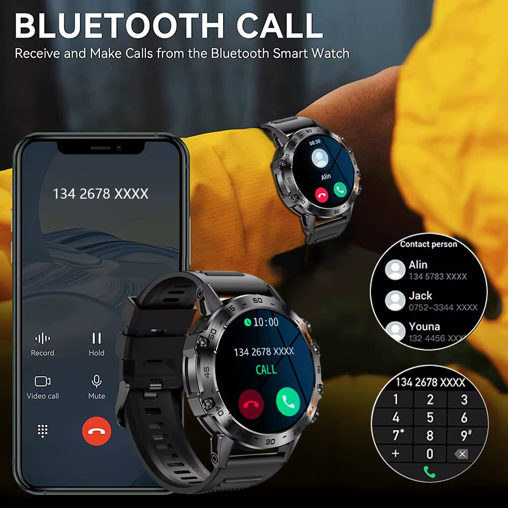 Steel 1.39 Bluetooth Call Smart Watch Men Sports Fitness Tracker Watches IP67 Waterproof Smartwatch for Android IOS MD52