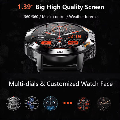 Steel 1.39 Bluetooth Call Smart Watch Men Sports Fitness Tracker Watches IP67 Waterproof Smartwatch for Android IOS MD52