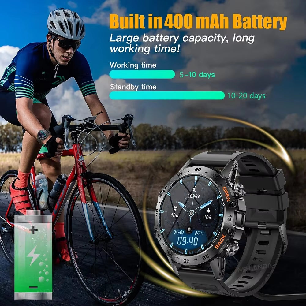 Steel 1.39 Bluetooth Call Smart Watch Men Sports Fitness Tracker Watches IP67 Waterproof Smartwatch for Android IOS MD52