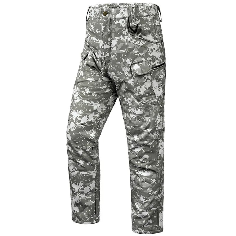 Mens Oversized Fleece Pant For Winter Tactical Joggers Outdoor Camping Ripstop Cargo Pants Working Clothing Hiking Camo Trousers